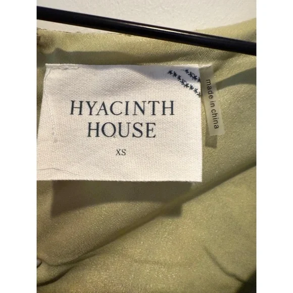 NWT Hyacinth House Tuckernuck Size XS Gold Green Jacquard Floral Metallic Blouse - Picture 4 of 14